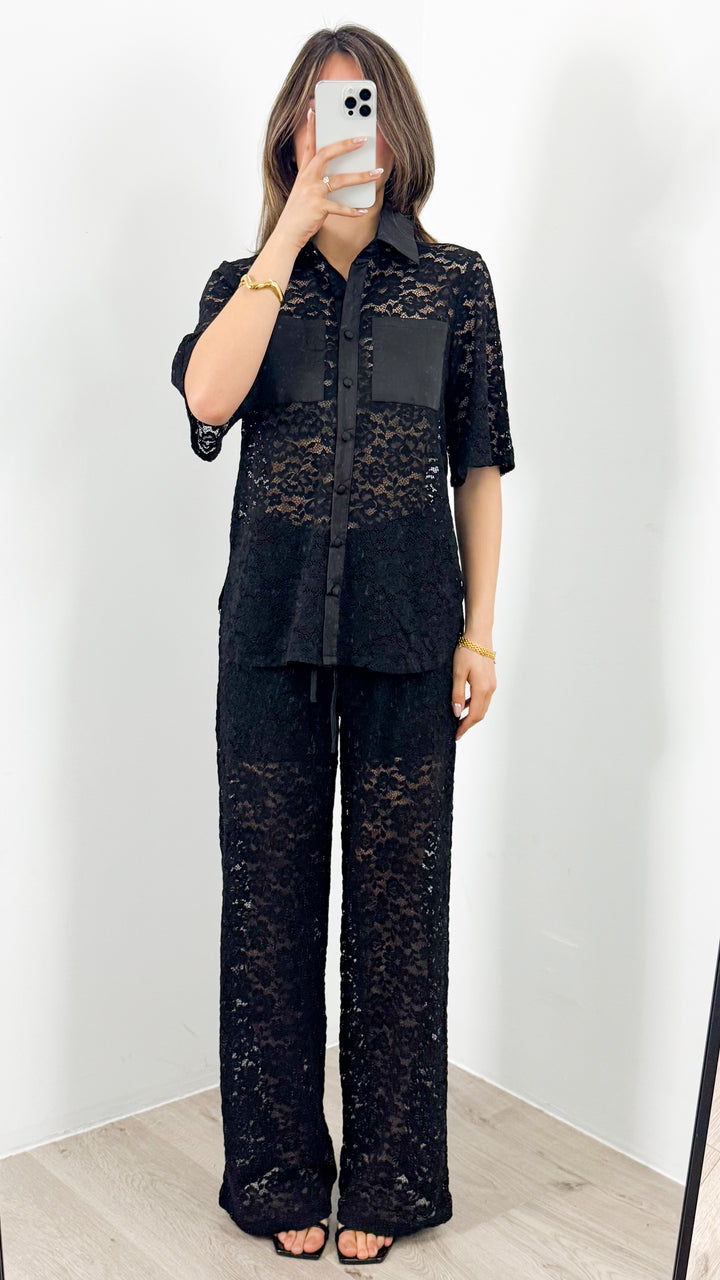AZURA LACE PANTS - BLACK