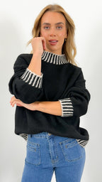 BESSIE STITCH KNIT - BLACK