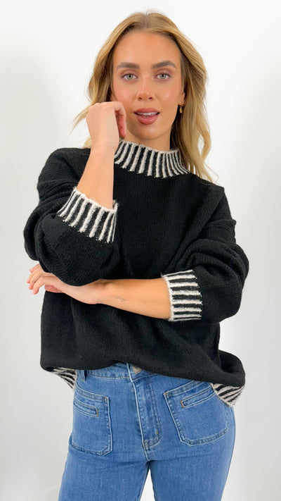 BESSIE STITCH KNIT - BLACK