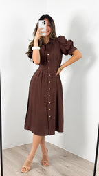 CASSANDRA DRESS - CHOCOLATE