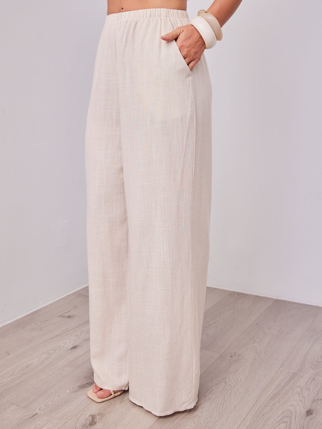 MYRA STRAPLESS TOP + PANT SET - OATMEAL