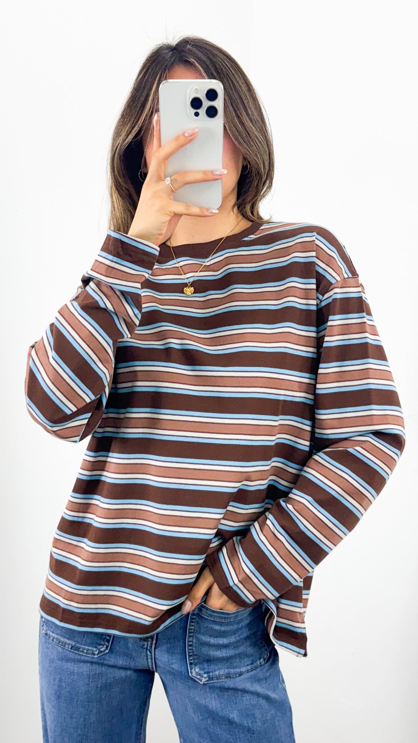 BOWEN STRIPE TOP - TAN