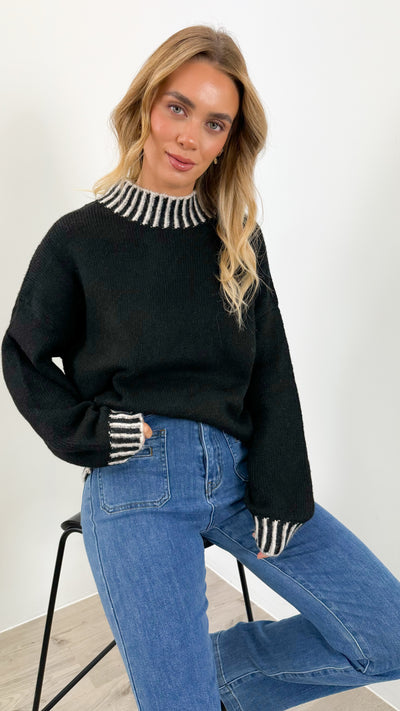 BESSIE STITCH KNIT - BLACK
