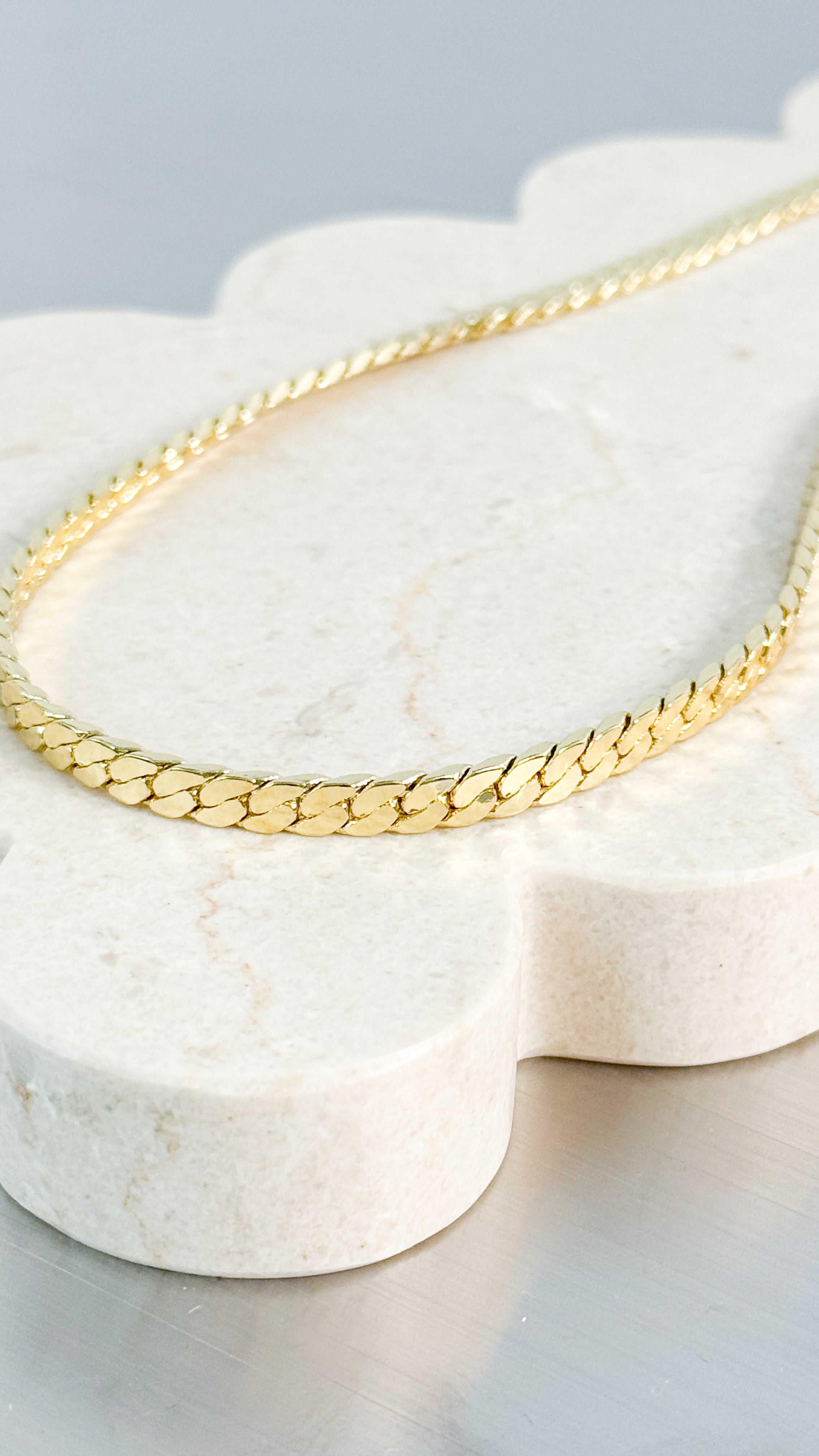 5MM CHAIN 18K GOLD PLATED NECKLACE - GOLD