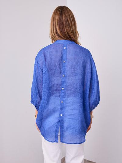 CATHY LINEN SHIRT - ROYAL BLUE