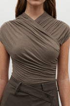 'BAYSE' AMRITA SLEEVELESS BODYSUIT - MINK
