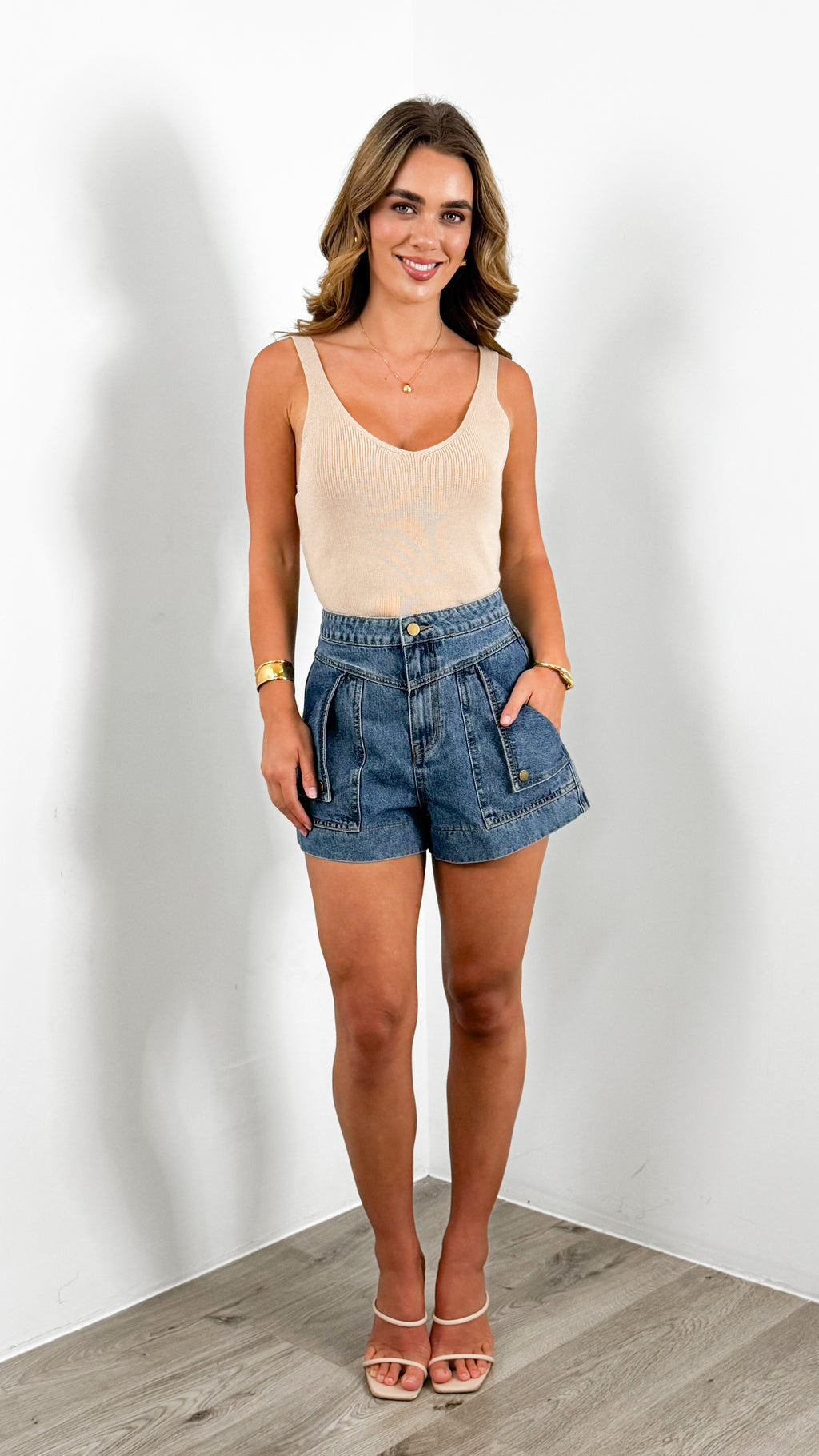 OLAN SHORTS - DARK DENIM