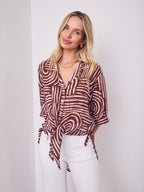 SHANI SHIRT - PINK/CHOCOLATE