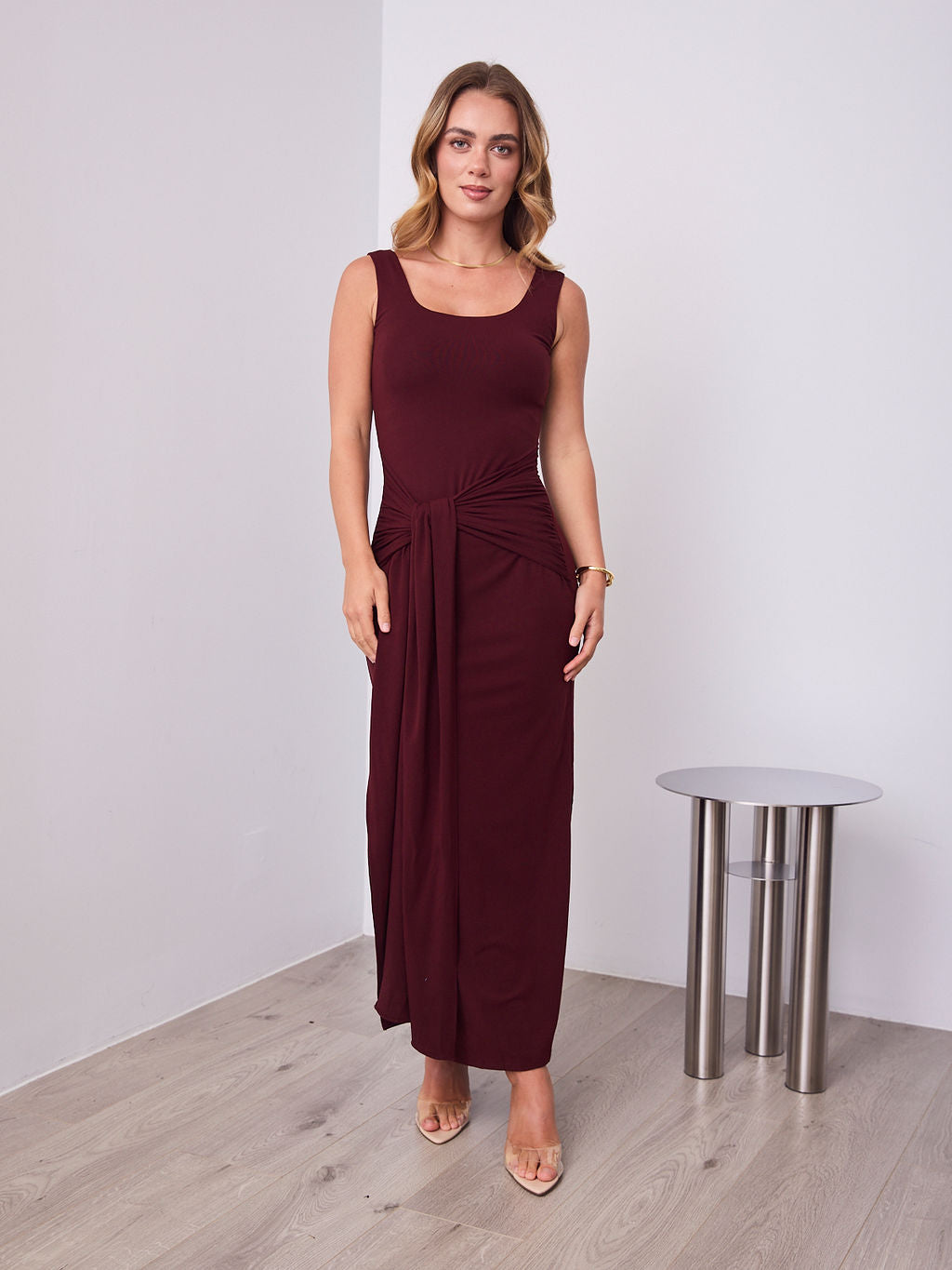 CELINE DRESS - MERLOT