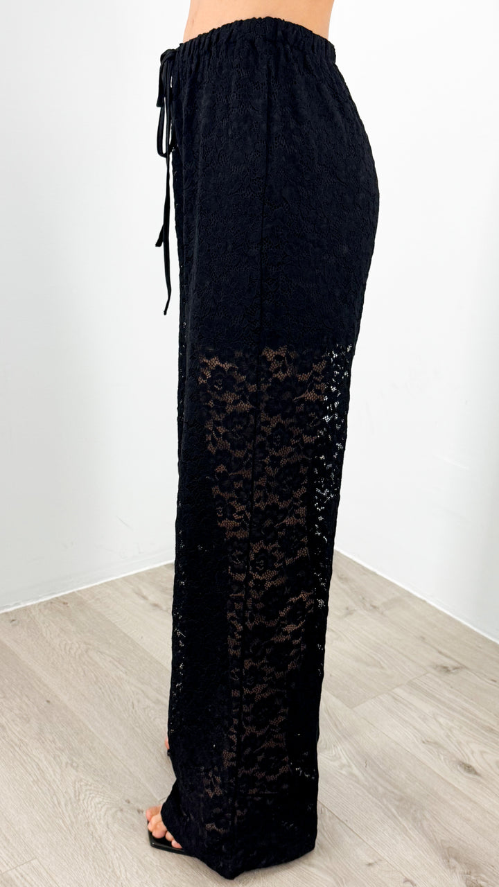 AZURA LACE PANTS - BLACK