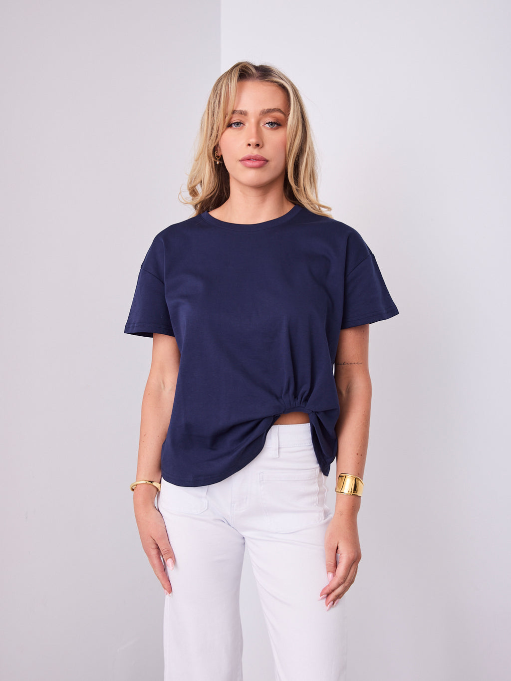 ESTHER EASY TUCK TEE - NAVY