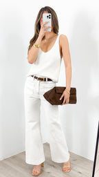 ANNIKA KNIT TANK TOP - WHITE
