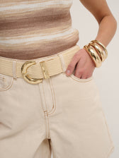 ARIZONA STRAW BUCKLE BELT - BEIGE