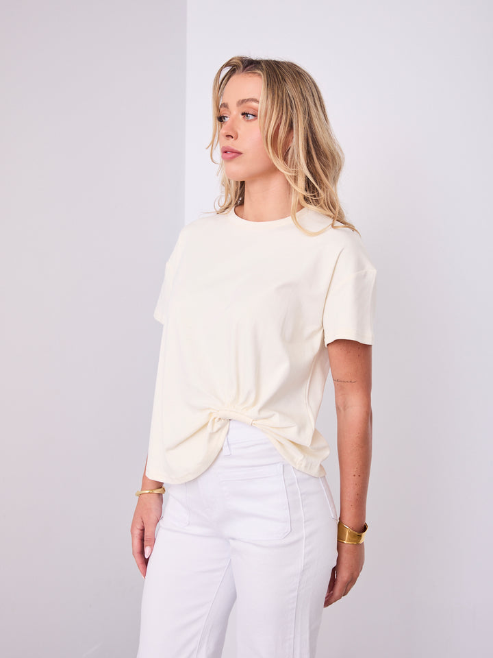 ESTHER EASY TUCK TEE - CREAM