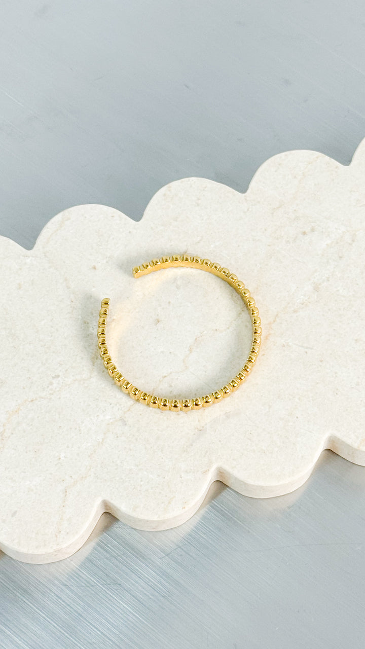 PEBBLE CUFF 18K COATED BANGLE - GOLD