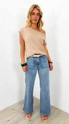 BETHENNY KNIT TOP - NATURAL