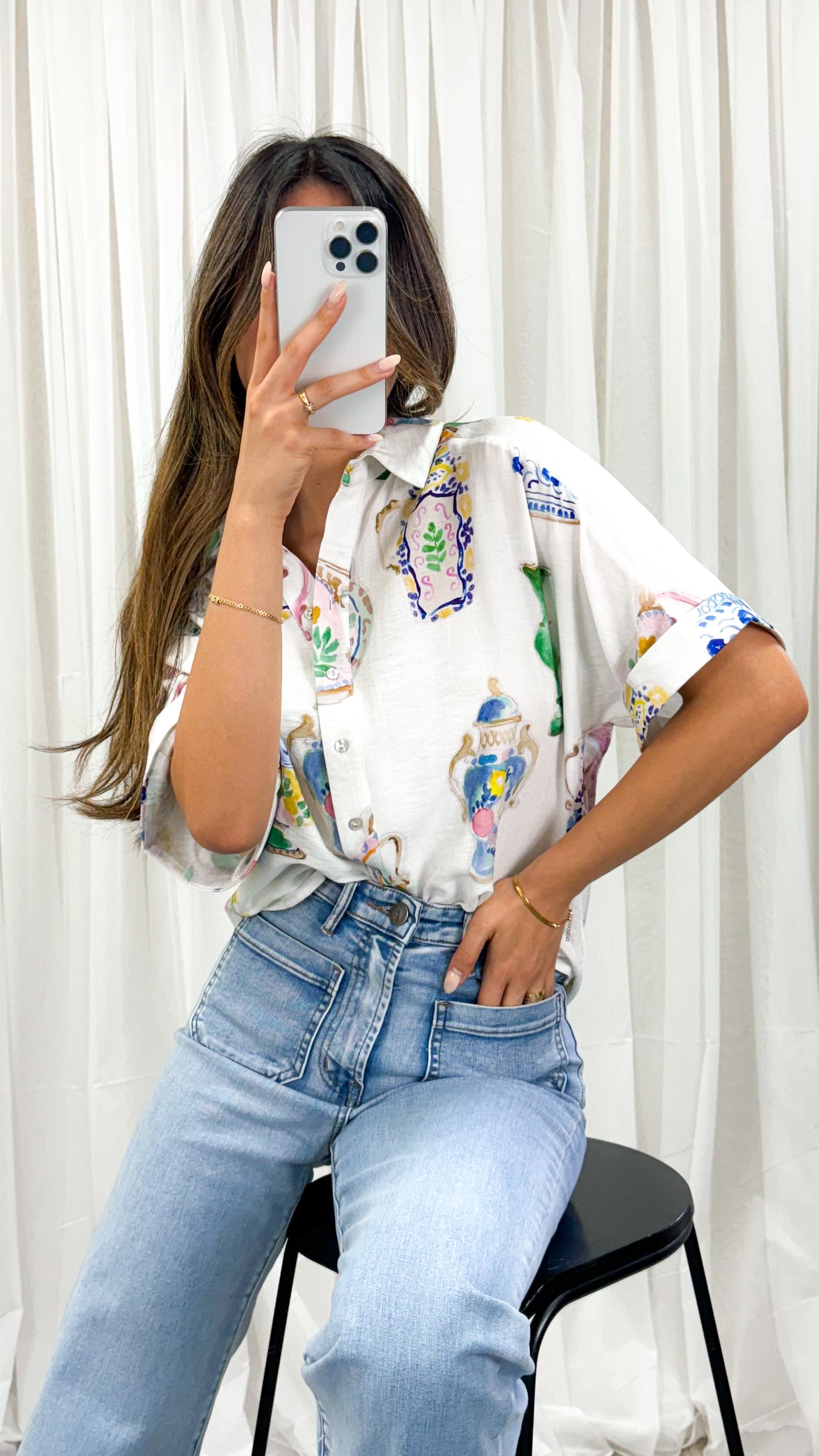 PALIA SHIRT - WHITE PRINT