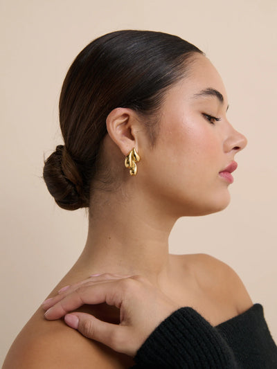 CHRISTY STATEMENT EARRINGS - GOLD