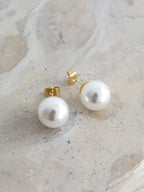 MARISOL GLASS PEARL 18K GOLD PLATED EARRINGS - GOLD