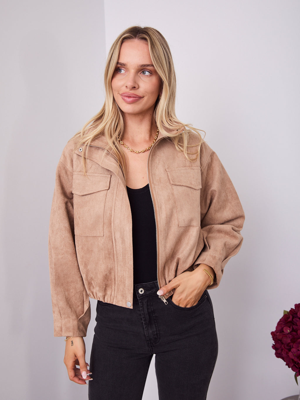 TULLY BOMBER JACKET - BEIGE