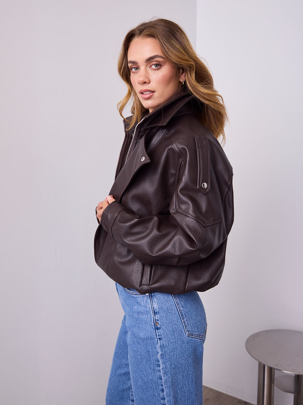 AXEL PU JACKET - CHOCOLATE