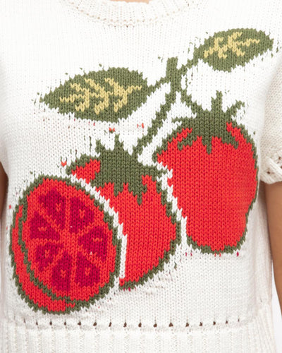 TOMATO KNIT TEE - WHITE