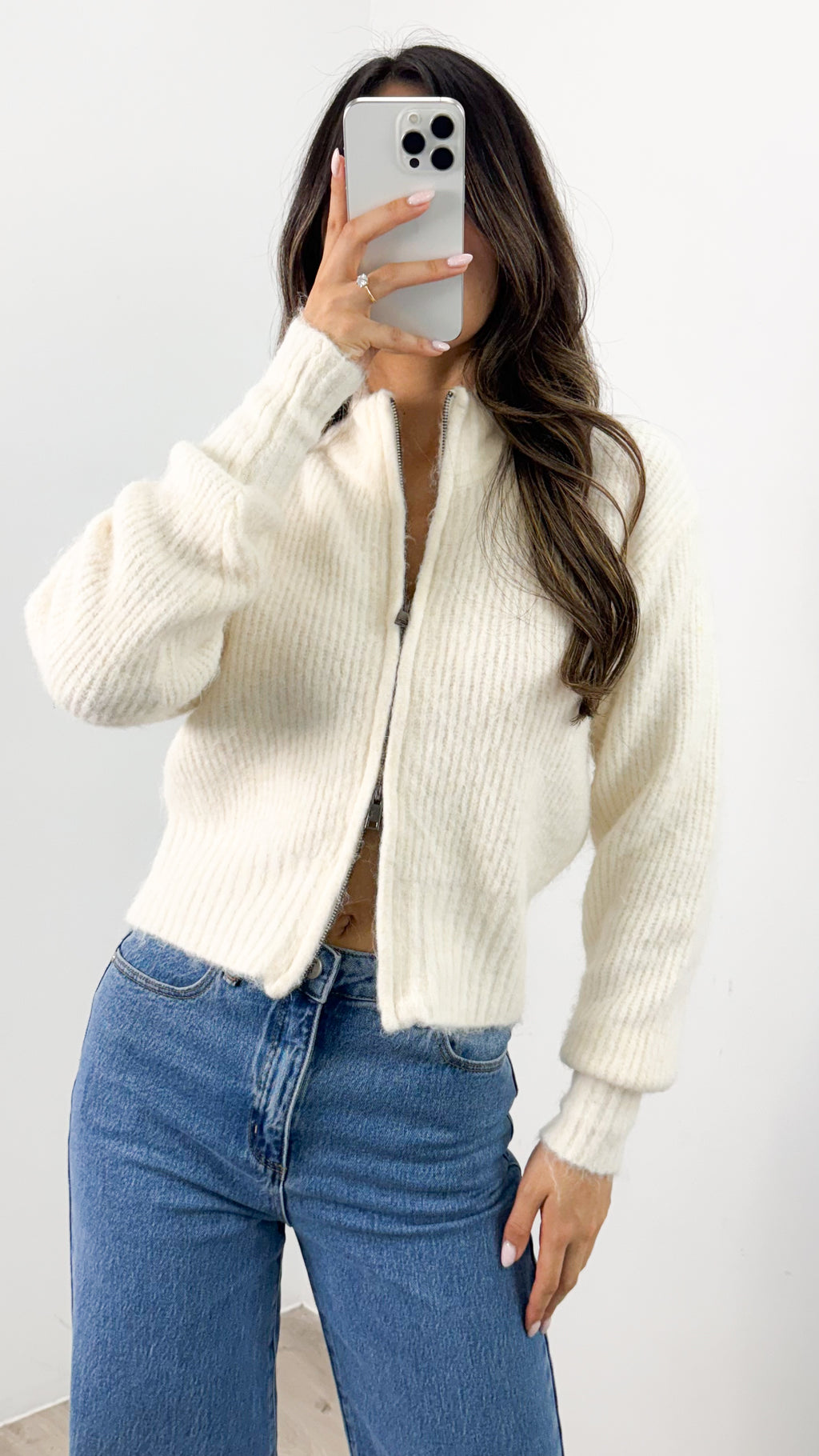 NOAH ZIP KNIT - CREAM
