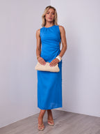PAROS LINEN DRESS - BLUE