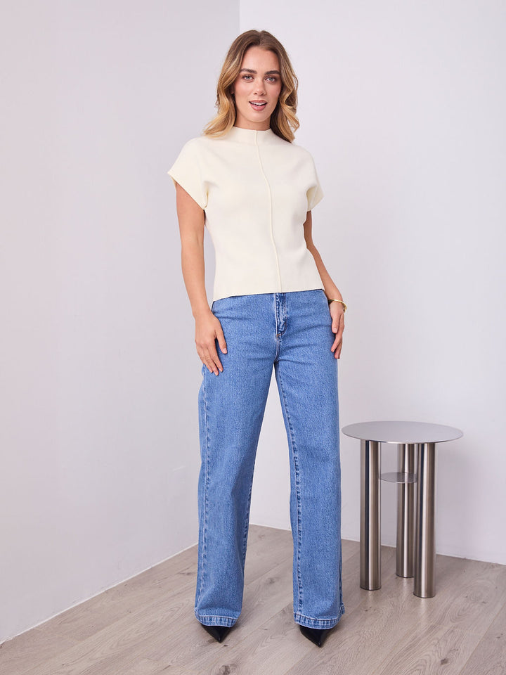 ROWE KNIT TOP - VANILLA