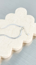 5MM SNAKE SILVER PLATED NECKLACE - SILVER