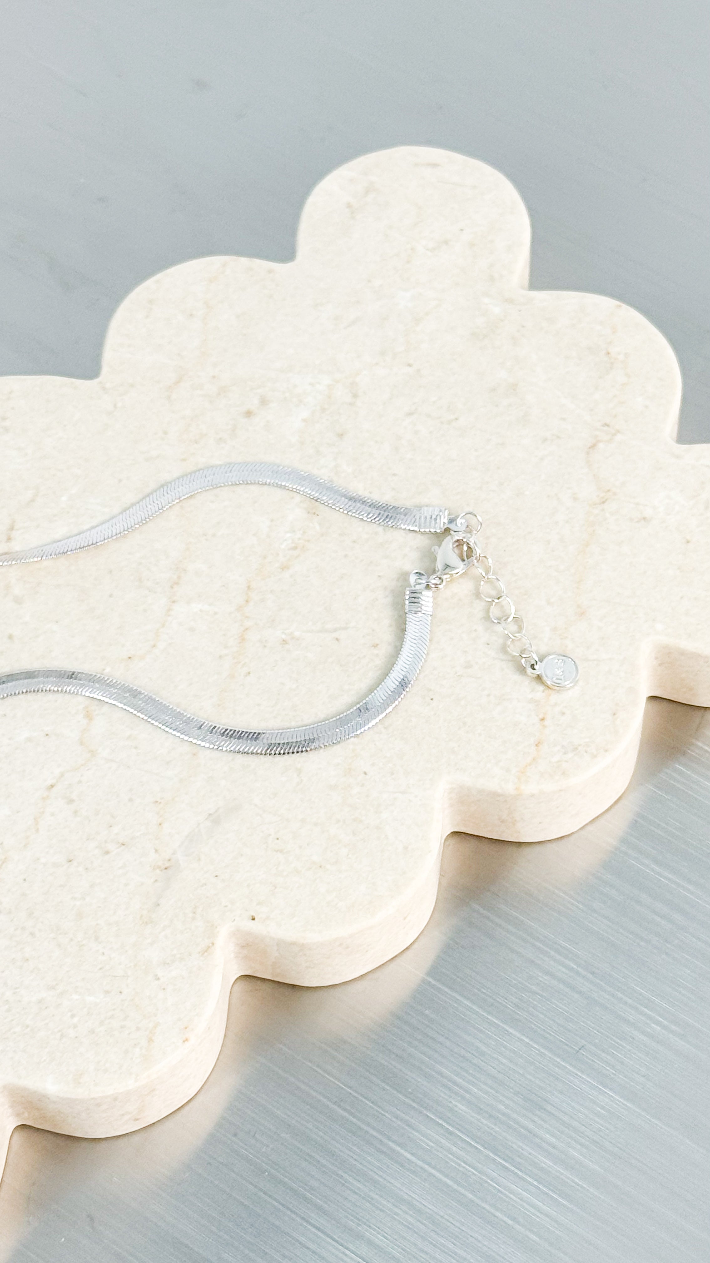 5MM SNAKE SILVER PLATED NECKLACE - SILVER