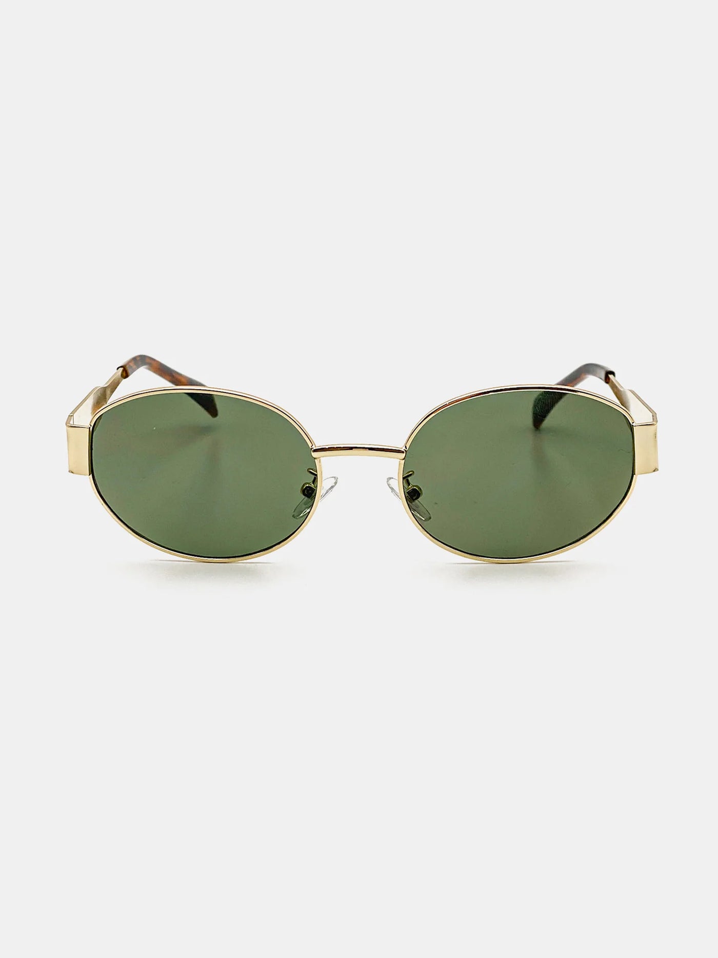 HELENA OVAL SUNNIES - GOLD/GREEN