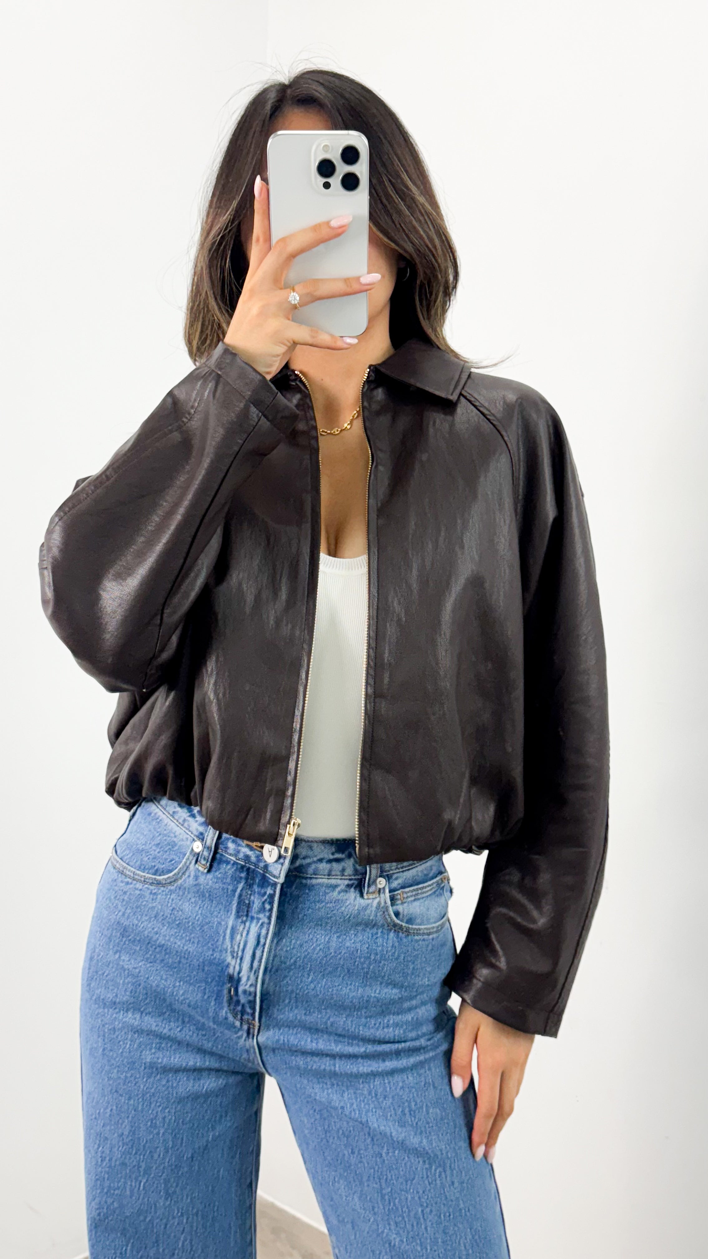 LONDON BOMBER JACKET - CHOCOLATE