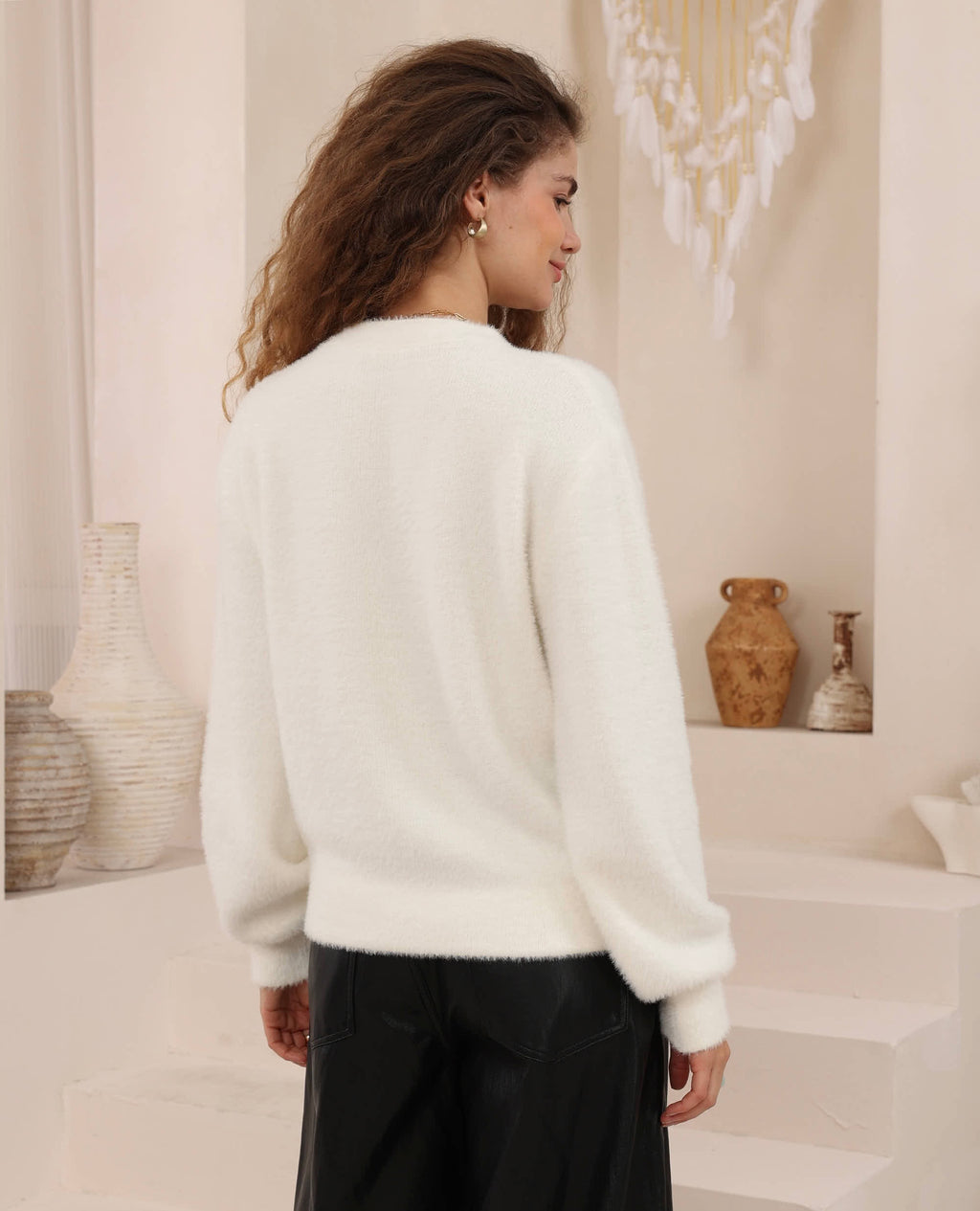 MAVI FLUFFY CARDI - WHITE
