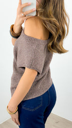 BETHENNY KNIT TOP - CHOCOLATE