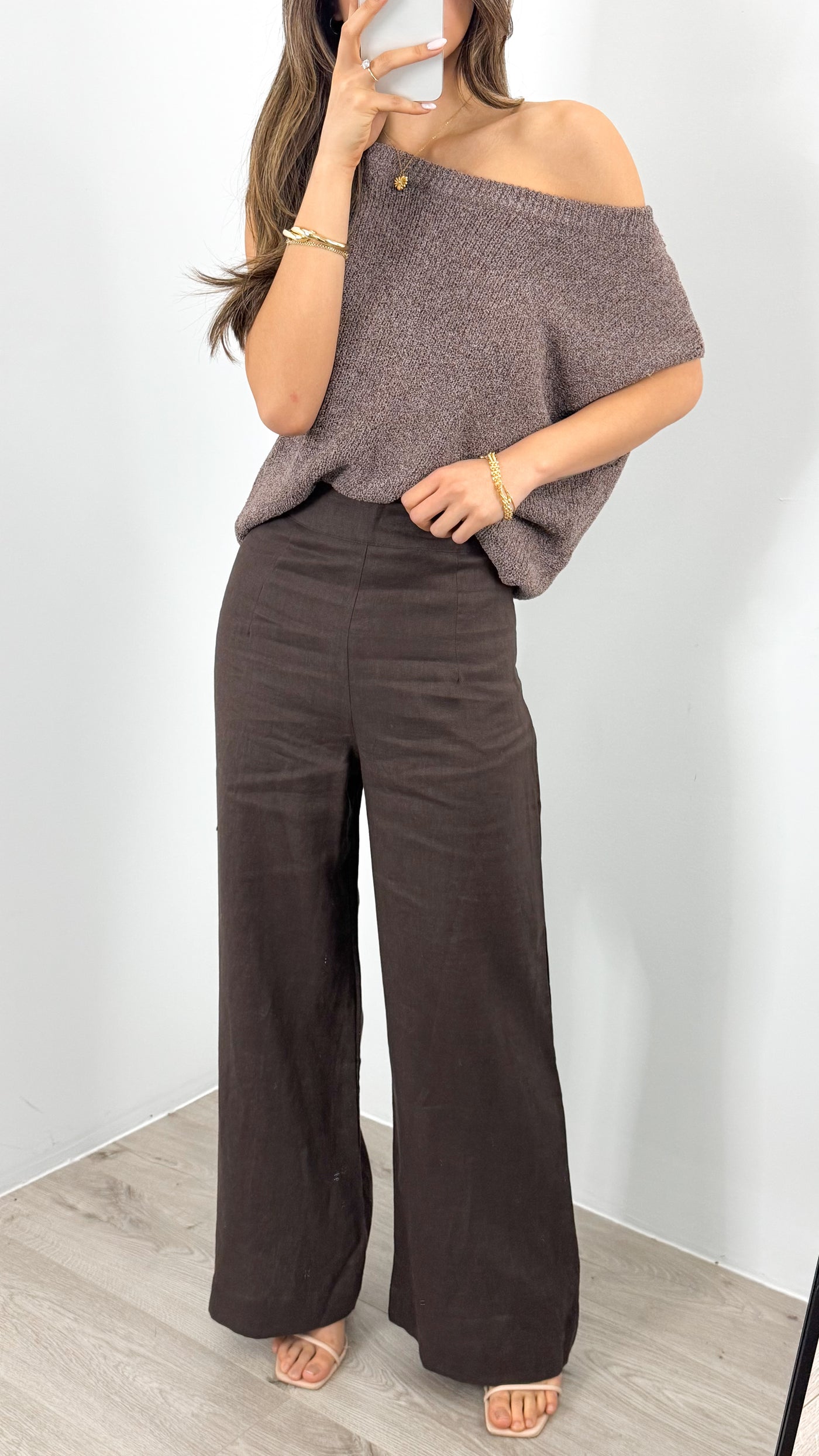 HANNAH LINEN PANT - CHOCOLATE