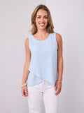 TALIA LINEN TOP - BABY BLUE
