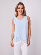 TALIA LINEN TOP - BABY BLUE