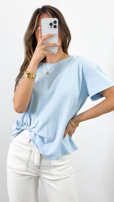 ESTHER EASY TUCK TEE - BABY BLUE