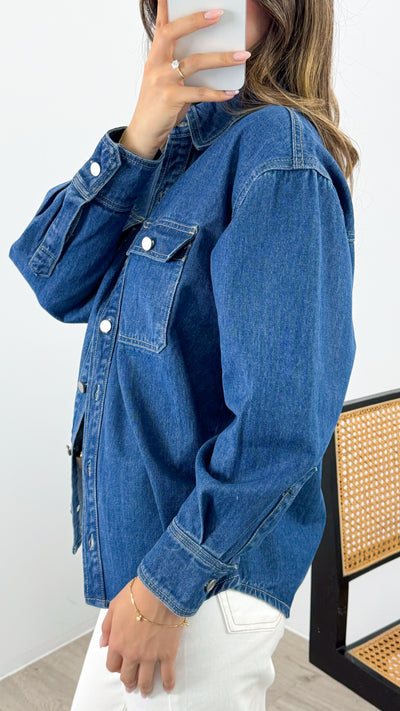 ROWE DENIM SHIRT - DARK DENIM