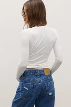 'BAYSE' NYLA TOP - WHITE