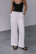 BYRON TENCEL DENIM DRAWSTRING PANT - WHITE