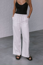 BYRON TENCEL DENIM DRAWSTRING PANT - WHITE