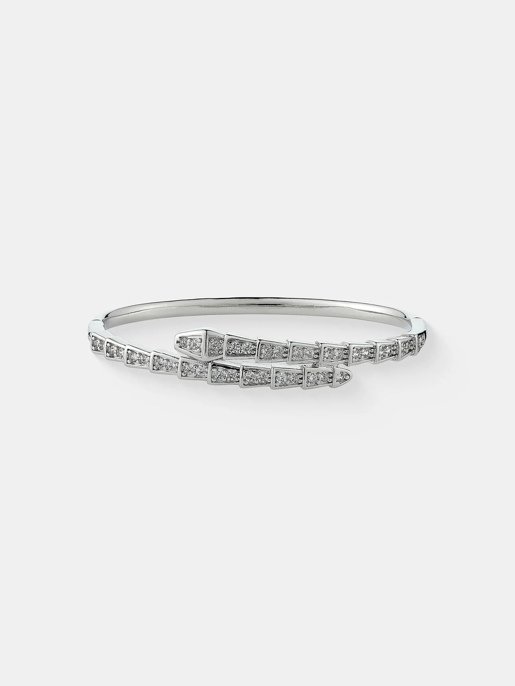 SEREN DIAMANTE STERLING SILVER PLATED BANGLE - SILVER