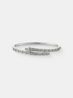 SEREN DIAMANTE STERLING SILVER PLATED BANGLE - SILVER