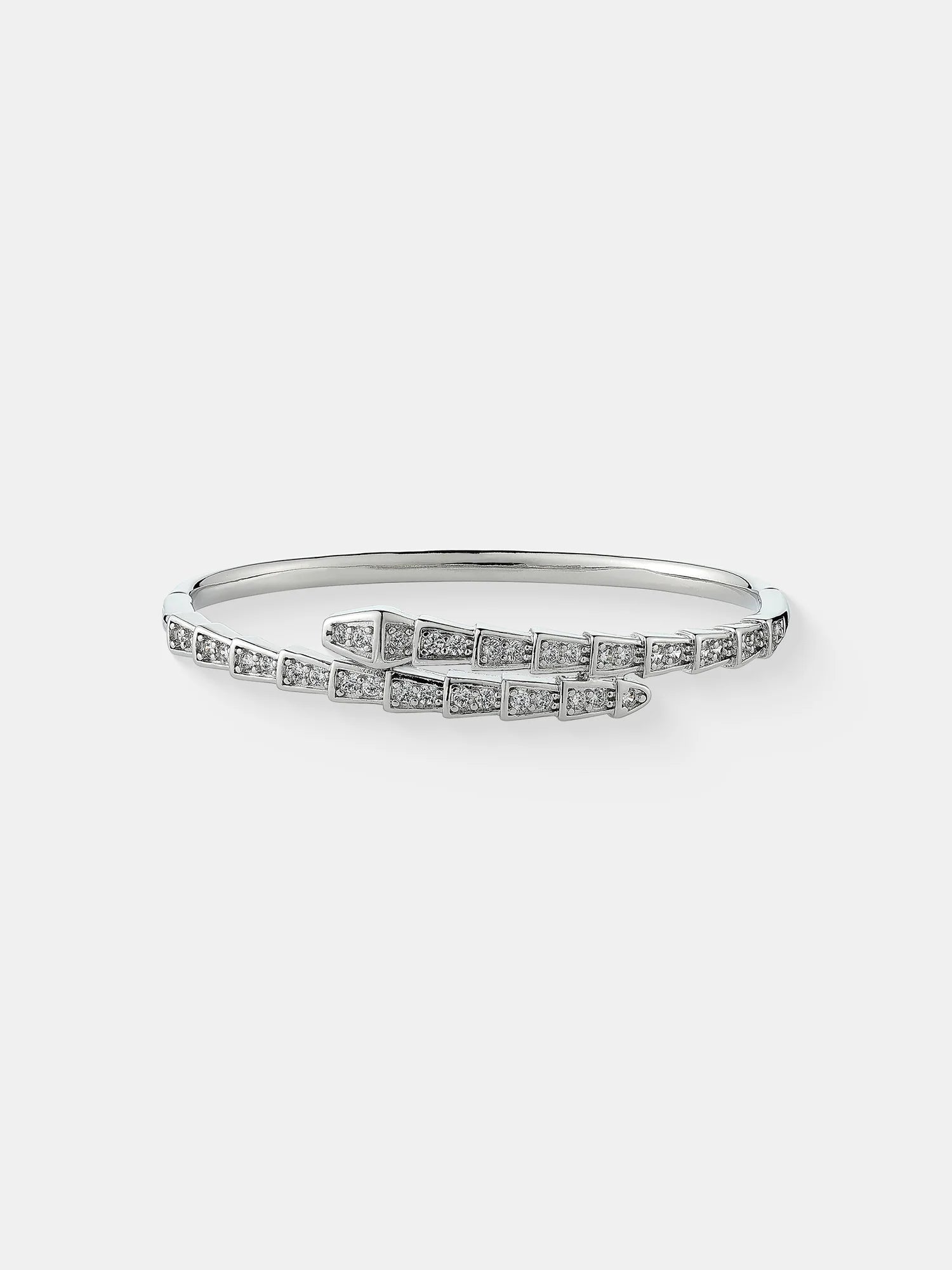 SEREN DIAMANTE STERLING SILVER PLATED BANGLE - SILVER