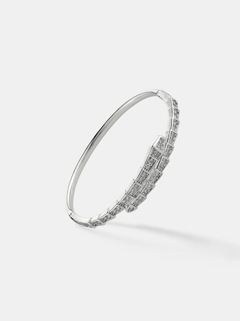 SEREN DIAMANTE STERLING SILVER PLATED BANGLE - SILVER