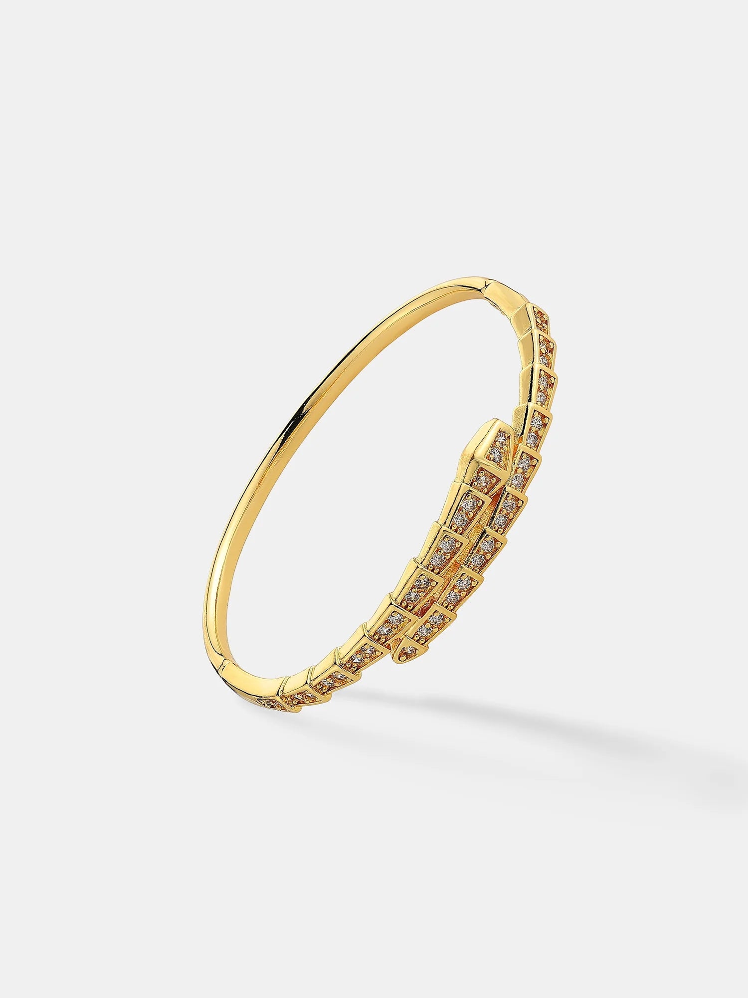 SEREN DIAMANTE 18K GOLD PLATED BANGLE - GOLD