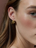 RIPPLE 18K GOLD PLATED EARRINGS - GOLD