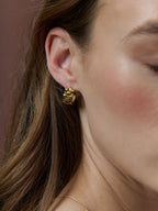 RIPPLE 18K GOLD PLATED EARRINGS - GOLD